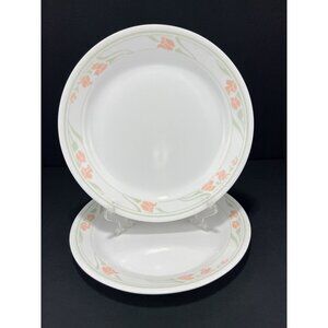 Corelle Peach Garland Dessert Plates ~ 7.25 Diameter~Set of 2
